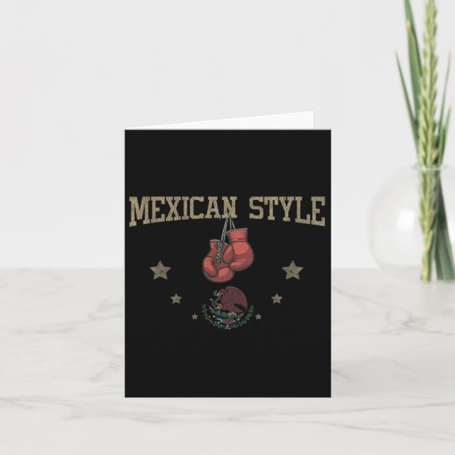 Carte Aigle En Boxe De Style Mexicain Tenant Un Symbole  (Devant)