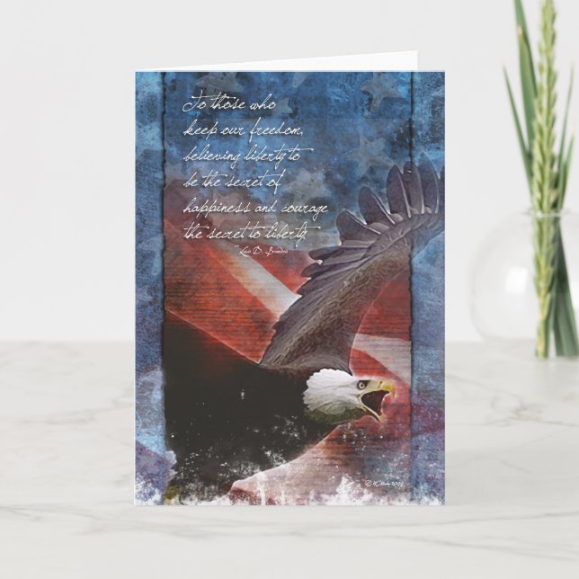 Carte Aigle patriotique en vol (Devant)