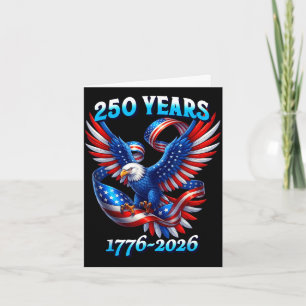 Carte Aigle patriotique et drapeau 250 ans 1776-2026 4èm