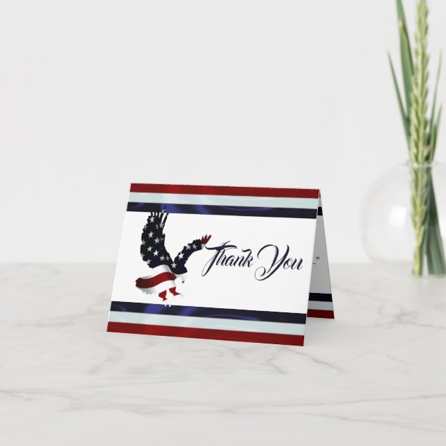 Carte Aigle patriotique vétéran Merci (Devant)