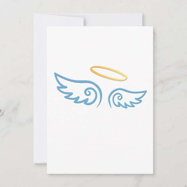 Carte Ailes Angel Bleu avec Halo (Devant)