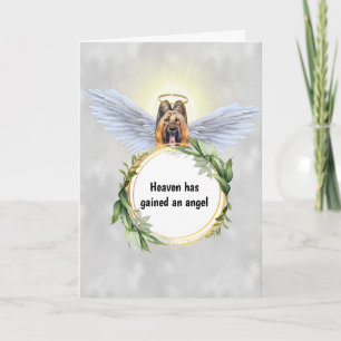 Carte Ailes d'ange de chien de Briard Hallo couronne par