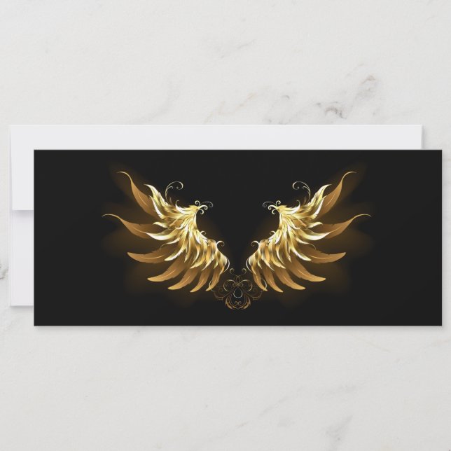 Carte Ailes d'Ange d'or sur arrière - plan noir (Devant)