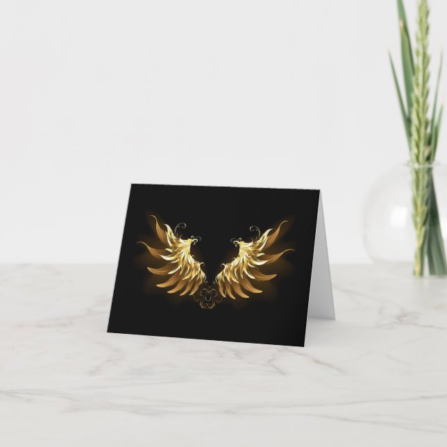 Carte Ailes d'Ange d'or sur arrière - plan noir (Devant)