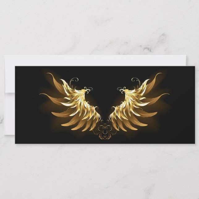 Carte Ailes d'Ange d'or sur arrière - plan noir (Devant)
