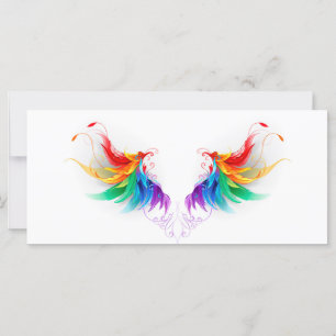 Carte Ailes fluffy arc-en-ciel