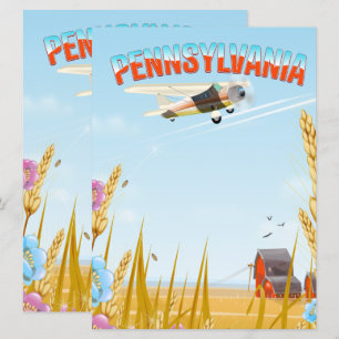 Carte Aimant d'affiche de voyage rural de Pennsylvanie