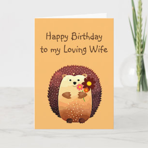 Carte Aimer Femme Anniversaire mignon Hérisson animal