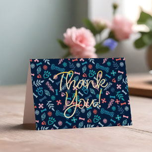 Carte Aimer Floral & Foliage Animaux Empreintes de patte