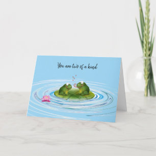 Carte Aimer les grenouilles avec les coeurs Anniversaire