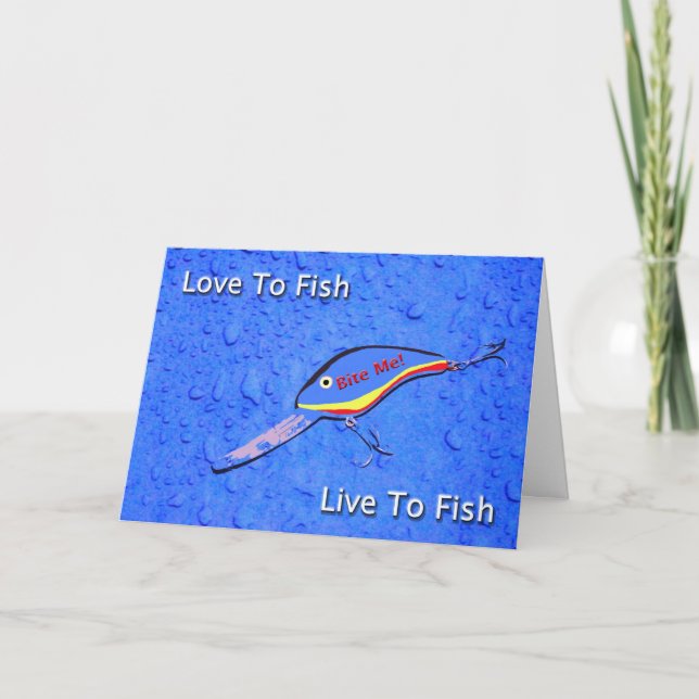 Carte Aimer Poisson Vivre Aux Poissons Anniversaire (Devant)