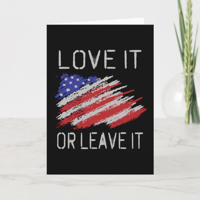 Carte Aimez-le ou laissez-le États-Unis Drapeau (Devant)