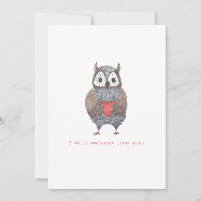 Carte Aimez toujours la fête des mères du hibou coupé (Devant)