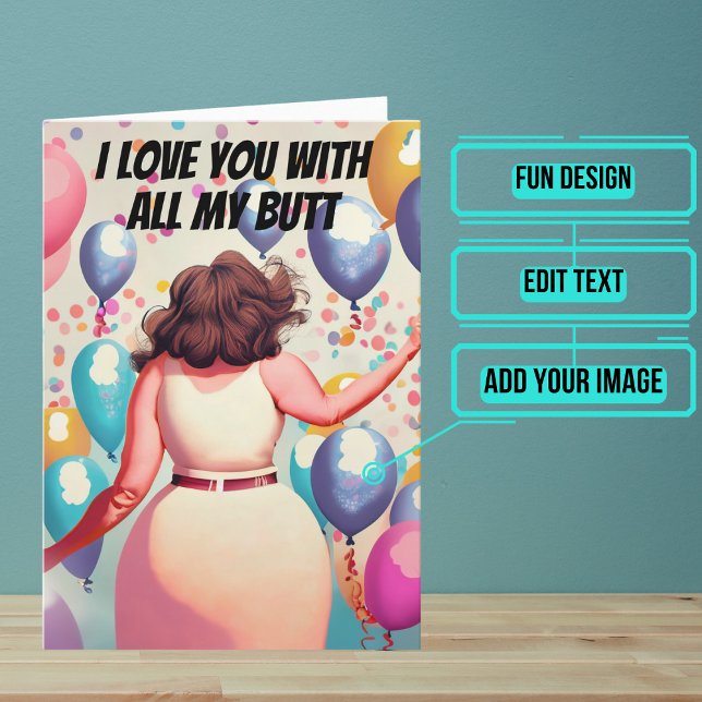 Carte Aimez-Vous Avec Tout Mon Beurre Garçon Anniversair (This fun card is unique and colorful and funny and perfect for a boyfriend.)