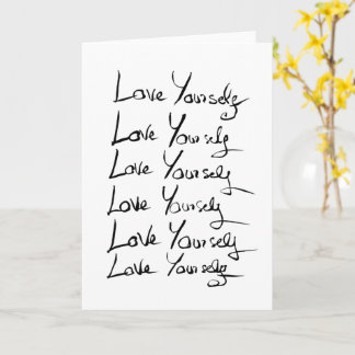 Carte Aimez-vous ! Citation calligraphie motivationnelle