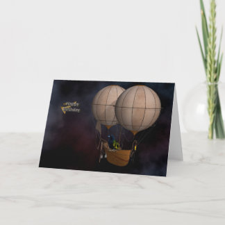 Carte Air chaud Baloon de Steampunk de joyeux