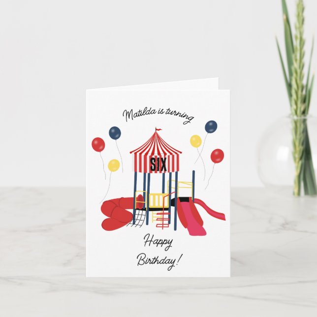 Carte Aire de jeux Garçons Filles Anniversaire (Devant)