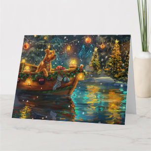 Carte Airedale Noël Festival Voyage