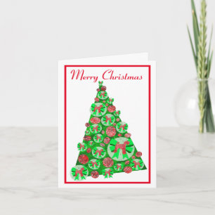 Carte Airedale Terrier Chien Silhouette Arbre de Noël Wh