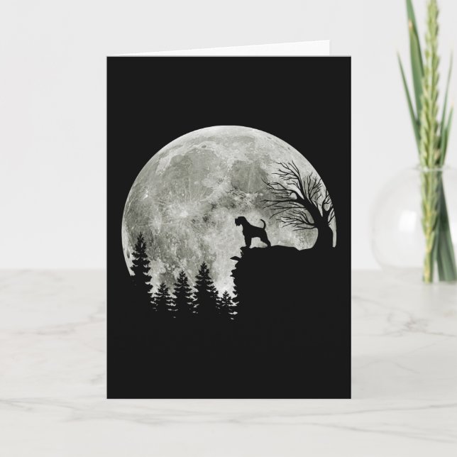 Carte Airedale Terrier sur la montagne Halloween Amoureu (Devant)