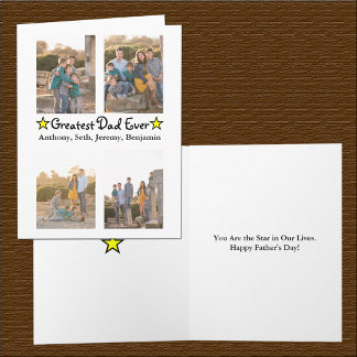 Carte Ajouter 4 Collage photo Plus grand papa jamais Fêt