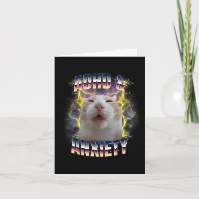 Carte Ajouter Et Anxiété Neurodiversité Drôle Mème C Sil (Devant)