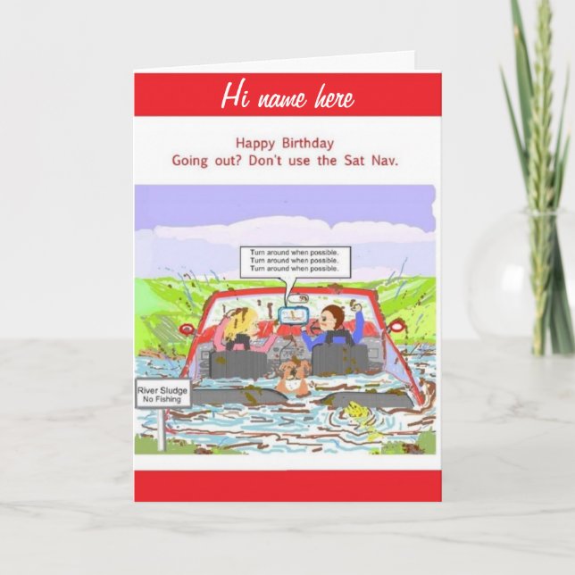 Carte Ajouter le nom à l'avant, Anniversaire, blague Sat (Devant)