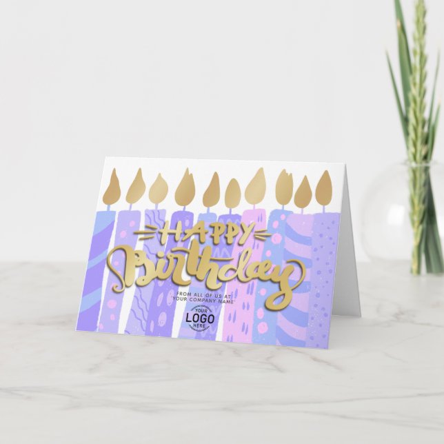 Carte Ajouter Logo Amusants Bougies violettes Business A (Devant)