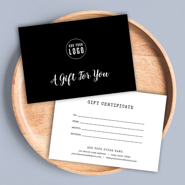 Carte Ajouter un certificat cadeau couleur personnalisé  (Créateur téléchargé)
