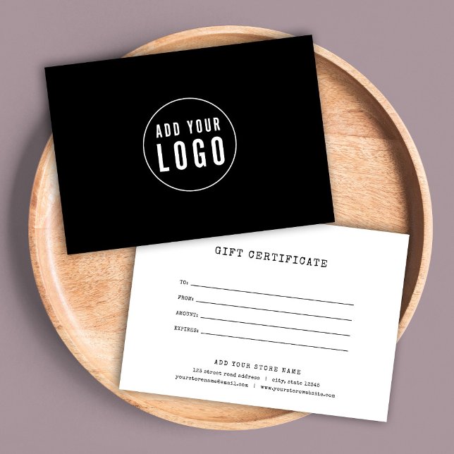 Carte Ajouter un certificat cadeau couleur personnalisé  (Créateur téléchargé)