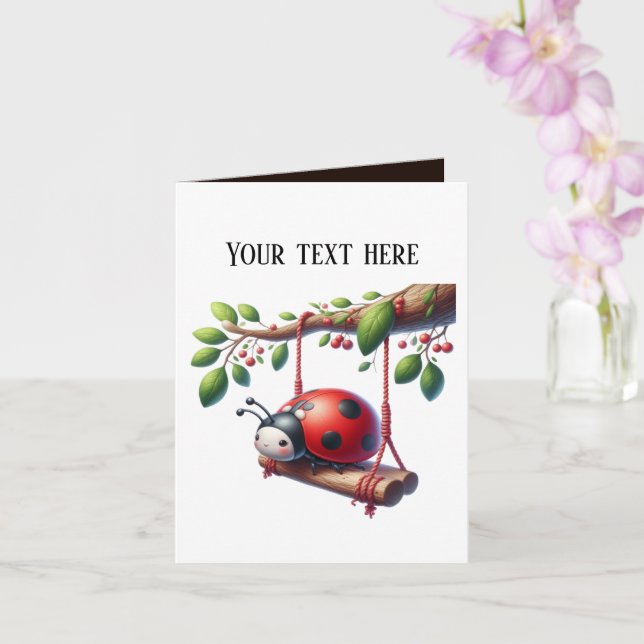 Carte Ajouter un message aux amateurs de coccinelle (Orchidée)