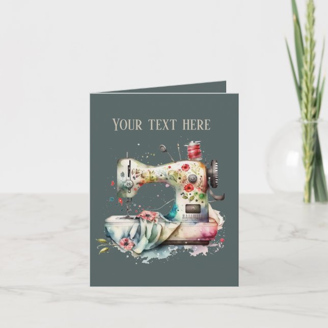 Carte Ajouter un message aux amateurs de couture (Devant)