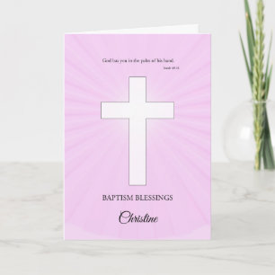 Carte Ajouter un nom Baptême, Croix éclatante