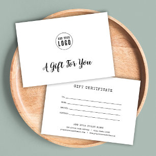 Carte Ajouter un script de logo et un certificat cadeau 