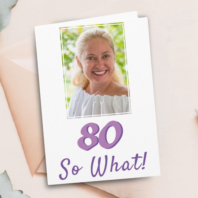 Carte Ajouter une photo 80 Alors quel positif 80e annive (Créateur téléchargé)