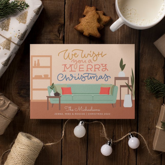 Carte AJOUTER VOTRE PHOTO | Noël moderne du milieu du si (Créateur téléchargé)