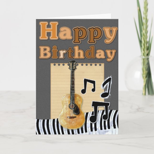 Carte Ajouter Votre Propre Texte : Anniversaire Musical (Devant)