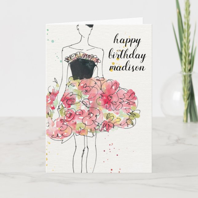Carte Ajouter votre texte | Pomme sauvage | Dres florale (Devant)
