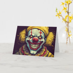 Carte Ajouter votre texte   Scary Funhouse Clown