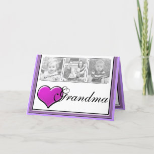 Carte Ajoutez votre amour pourpre de photos pour la