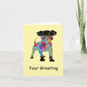 Carte Ajoutez Votre Chiots de Salutation Portant des Lun