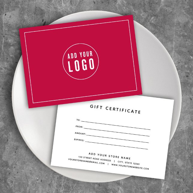 Carte Ajoutez votre logo avec un certificat cadeau coule (Créateur téléchargé)