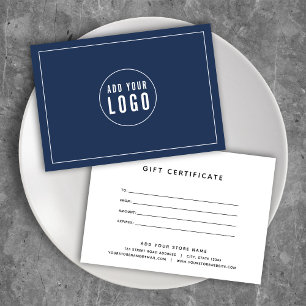 Carte Ajoutez votre logo avec un certificat cadeau coule