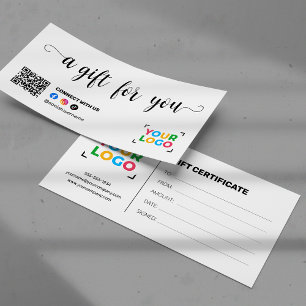 Carte Ajoutez Votre Logo Code Qr Moderne Certificat-Cade