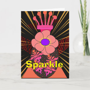 Carte Ajoutez Votre Message Couronne de Fleur Gloire