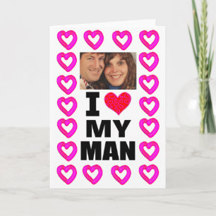 Carte Ajoutez votre photo J'aime mon homme
