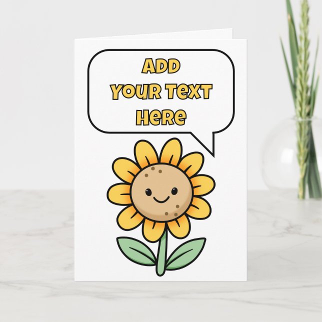Carte Ajoutez Votre Propre Message, Joyeux Tournesol (Devant)