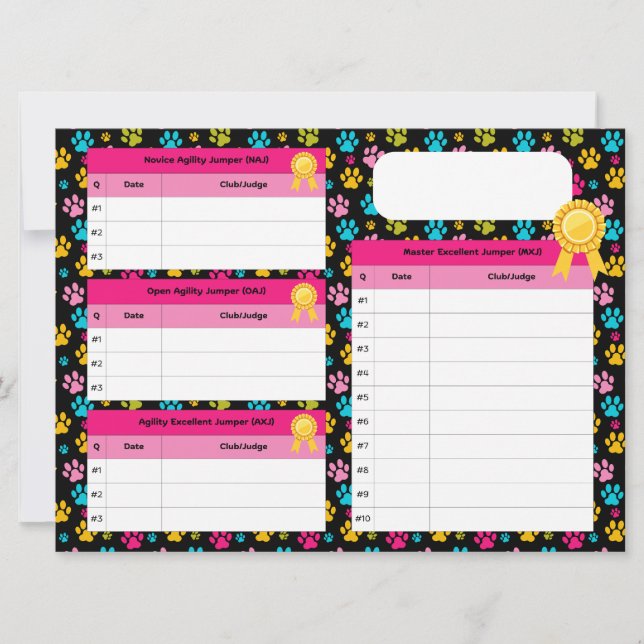 Carte AKC Agility Master Jumper Title Tracker Card (Devant)