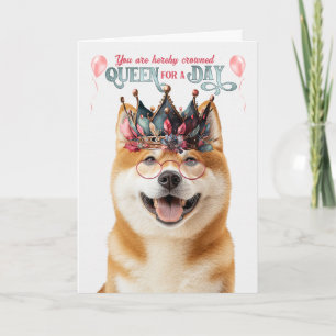 Carte Akita Dog Queen pour la journée drôle Anniversaire