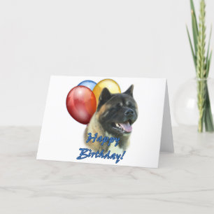 Carte Akita Joyeux Ballons d'anniversaire